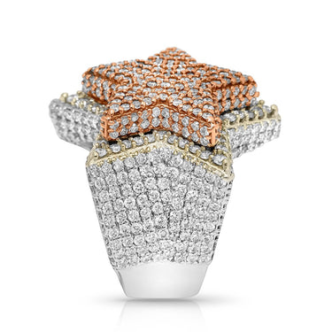 14k White Gold Diamond Star Ring 5.75 Ctw